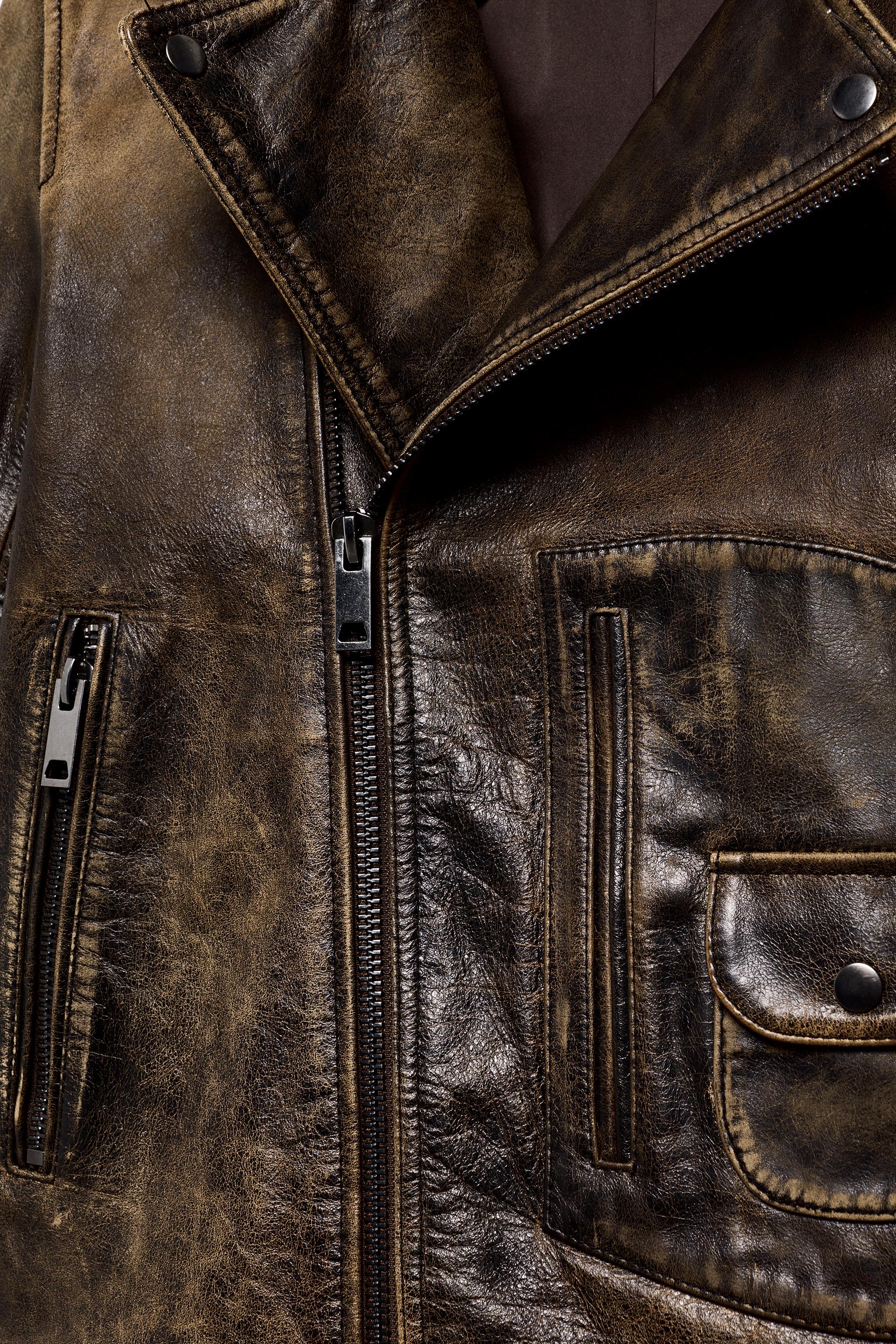 100% LEATHER BIKER JACKET ZW COLLECTION LIMITED EDITION